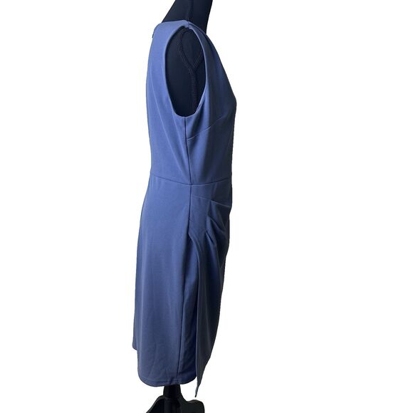 Grace Karin Women’s Ruched Sleeveless Sheath Dress L Blue Stretch Elegant New - Picture 10 of 11